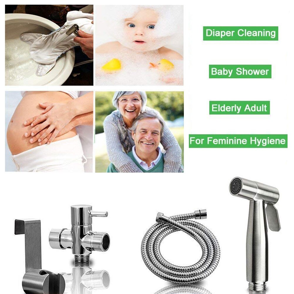 Handheld Bidet Sproeier Kit Rvs Hand Bidet Kraan Voor Badkamer Handspuit Douche