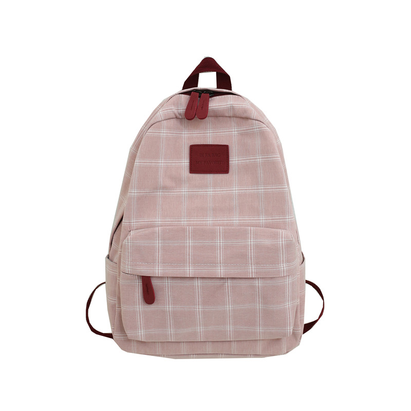 Hocodo Plaid Vrouwen Rugzak Student Leuke Schooltas Rugzak Vrouwelijke Mochilas Feminina Schooltassen Voor Tiener Girs Canvas Tas: Pink