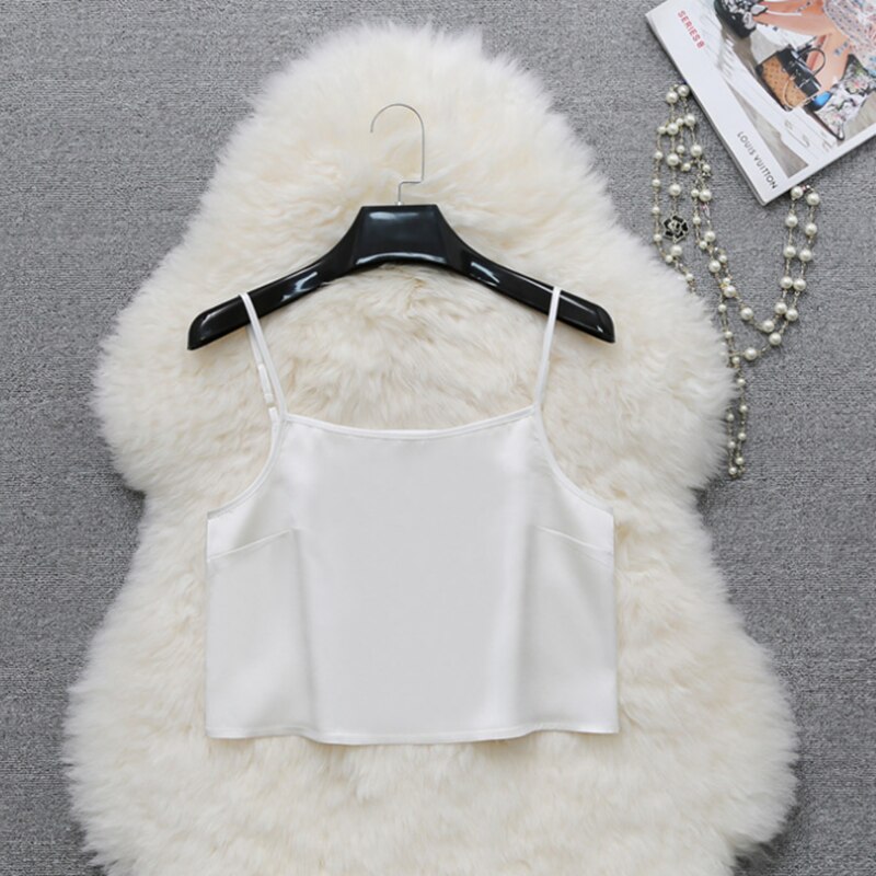 basique rafraichissant crop top debardeur femmes sexy dentelle tank camisole blanc court haut femme été tops noir satin sans manche lingerie caraco débardeur stylé ete croptop bustier resille gilet fines bretelle porno