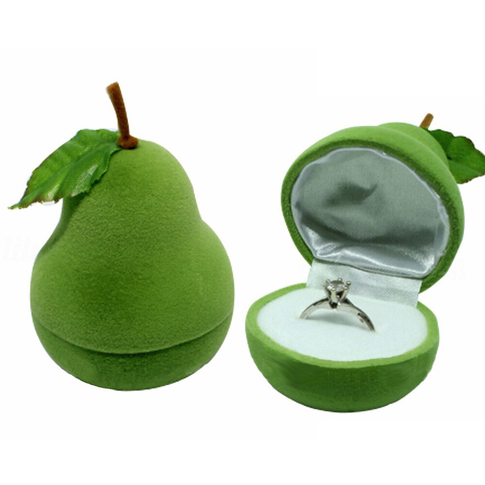 Neue 1 Stck Samt Apfel/Birne bilden Schmuck Anzeige Lagerung fallen Halskette Ohrring Ring Tragetaschen Kasten