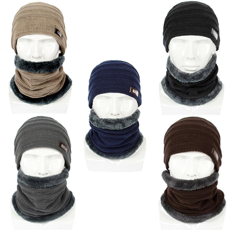 Ensemble pour hommes chapeau écharpe | , ensemble bonnet, Baggy, casquette de Ski en laine chaude et polaire, chapeau et écharpe, ensemble pour chef de cuisine