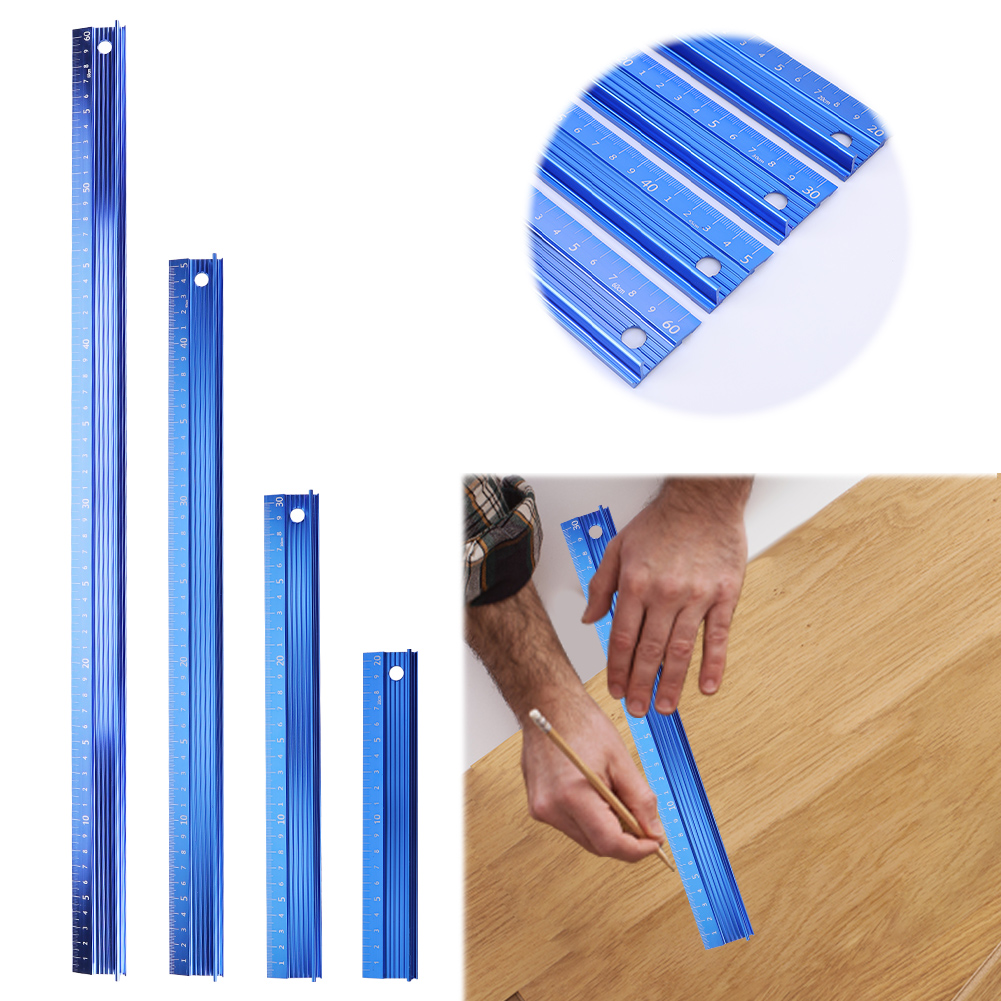 20CM 30CM 45CM 60CM Schneiden Lineal Metall Handwerk Sicherheit Lineal Nicht Unterhose Aluminium Legierung Multifunktionale Schutz lineal Metall Lineal