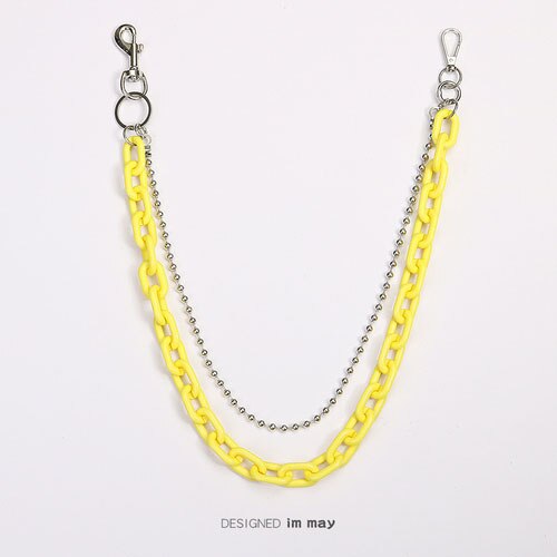 Porte-clés hip-hop Punk, grand anneau, pantalon Rock Punk, Hipster, pour Jeans, accessoires Kpop, CL151: Two Yellow