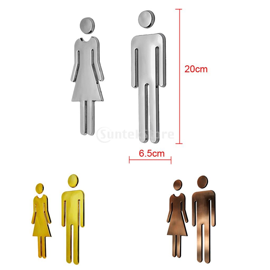Man & kvinna toalettklistermärke wc dekaler toalettskyltar toalett tvättrum skyltplack för butikskontor hem hotell restaurang inredning