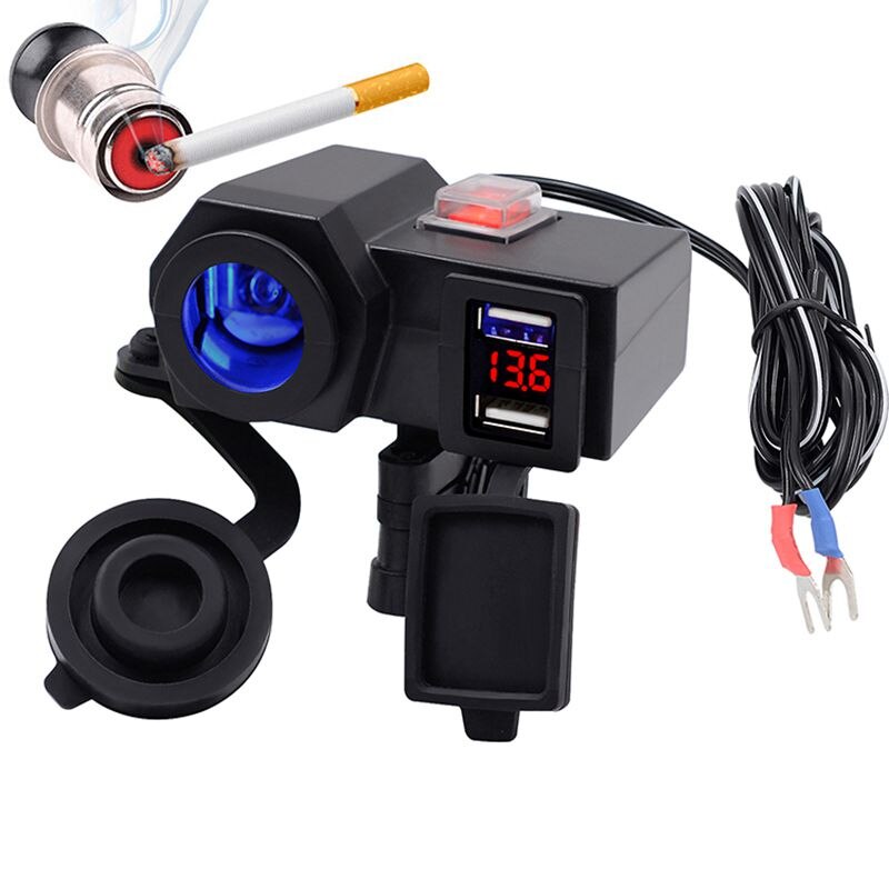 Lader + digitale 5v 4.2a dubbele lader sigarettenaansteker usb auto-aansluiting adapter voor 12v motorfietsen auto multifunctionele