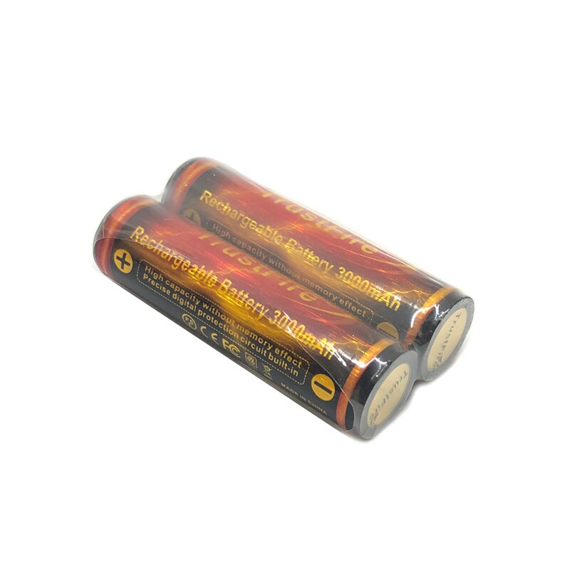 2pcs/lot TrustFire 18650 Golden Protected Battery 3.7V 3000mAh Rechargeable Lithium Batteries with PCB For Flashlights Torch: Default Title