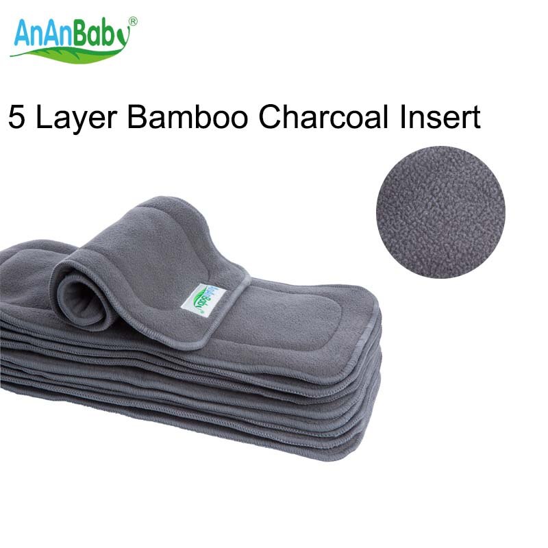 Baby Changing Pads Reusable 5 Layer Bamboo Charcoal Diaper Insert Super-absorbency Nappy Changing Mats Liners Fit Diapers: Default Title