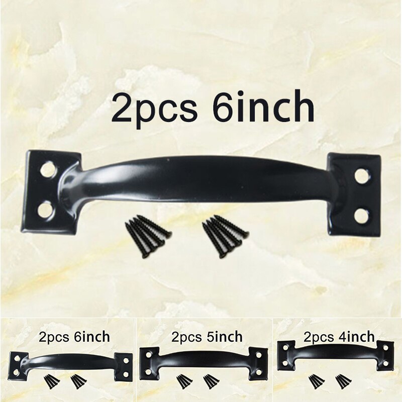 1 Set Ijzeren Poort Deurklink Pull Voor Schuifdeuren Schuur Deur Garages Werpt Hardware Accessoires Tuin Schuur 4/5/6 inch Home Hardware