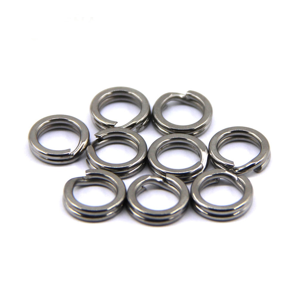 50pcs Spilt Ring Double Loop Stainless Steel Split Rings Heavy Duty Fishing Connector For Artificial Lure Fishing Accessories