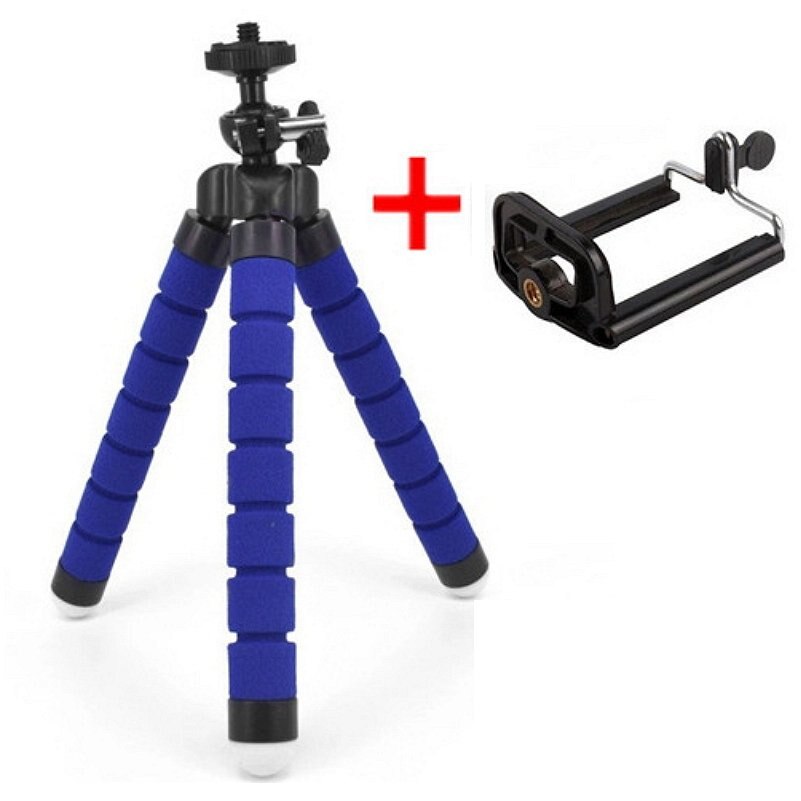 Shellnail Telefoon Clip Houder Mini Flexibele Spons Octopus Statief Smartphone Tripod Stand Camera Mobiele Telefoon Accessoire Ondersteuning: Blue tripod