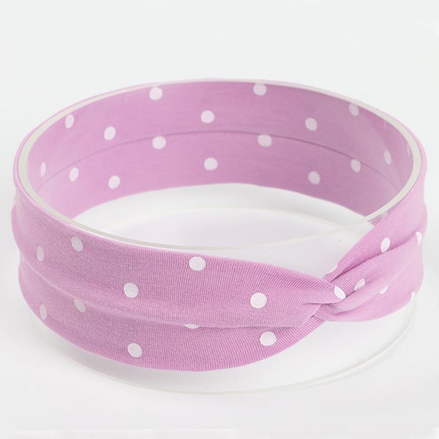 Leuke Baby Peuter Infant Hoofdband Dot Printing Stretch Haarband Hoofddeksels haar accessoriesbaby hoofdband: Paars