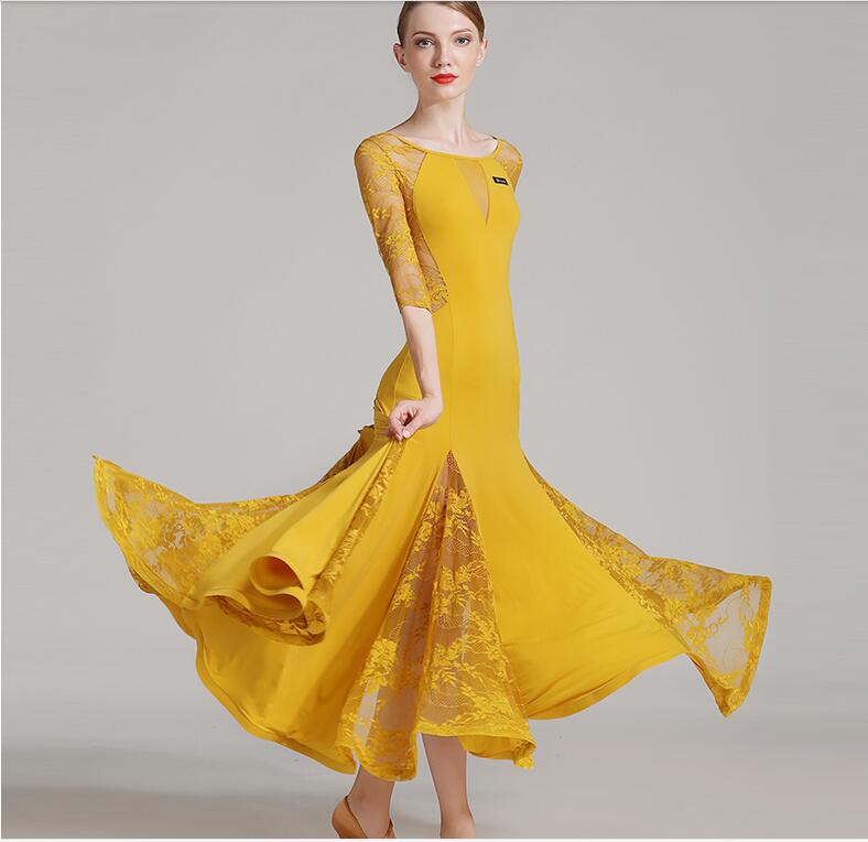 Spanish flamenco dress Woman ballroom waltz dresses Standard Ballroom dance dress Lace