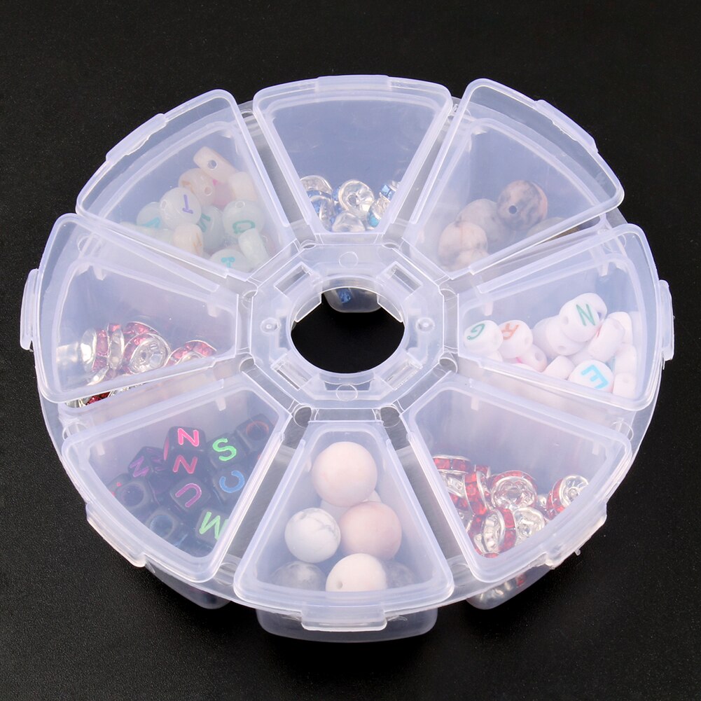 Caja de plástico para guardar joyas, abalorios, pendientes, contenedor de joyería, rombo transparente, cuadrado, redondo, accesorios,