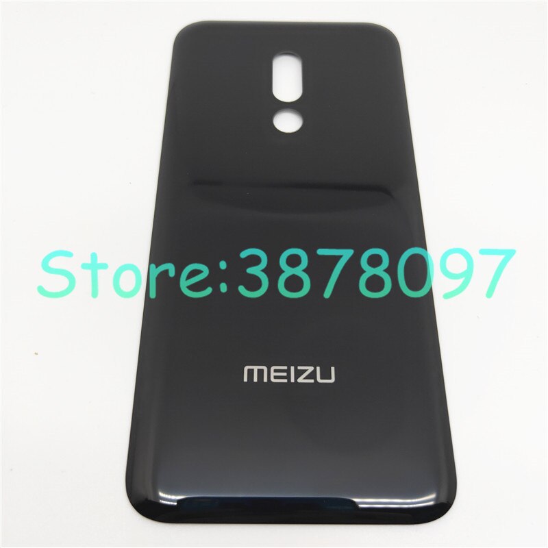 Original Glass For Meizu 16 16th Glass Back Battery Cover Housing Door Rear Case with Camera Fame and Lens: Black No Camera