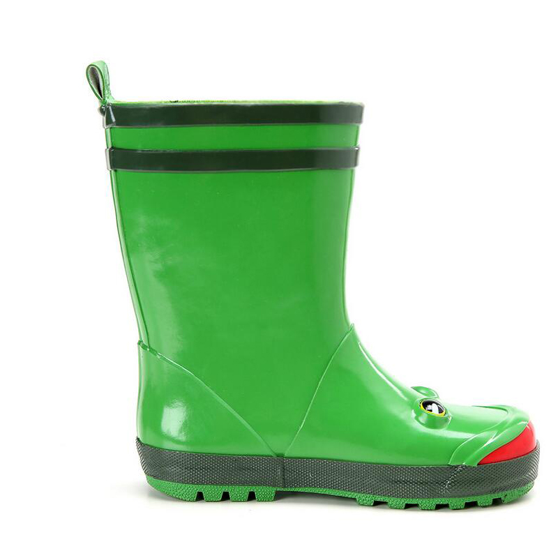 Kids Frog Rain Boots Children Boy Girl waterproof Rain Shoes Baby Tollder Cute Anti-Slip Rubber Rain Boots Shoes Red size 25-32