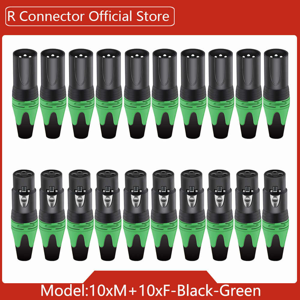 20pcs/10sets Colorful 3Pin XLR Female Jack Male Plug 3Pole XLR Socket Audio Microphone Cable Wire Connectors Power Adapter: Orange