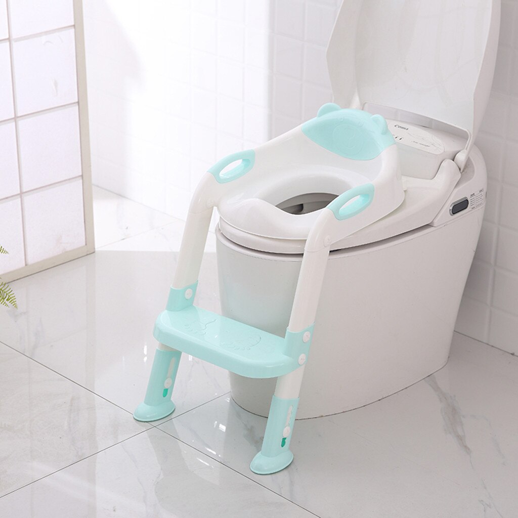 Baby Child Potty Toilet Kids Potty Toilet Trainer Seat Step Stool Ladder Adjustable Training Chair Training Folding Seat 2Colors: BU2