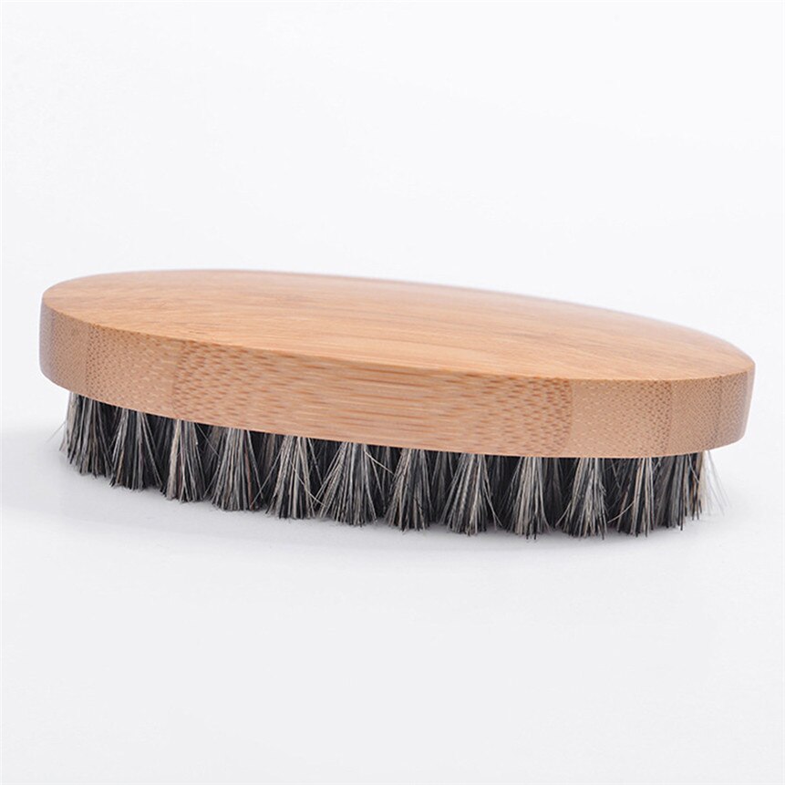 Jabalí Natural cepillo barba cerdas barba acabado funciona peine barbas y bigote para hombres bambú cara masaje barba cepillo