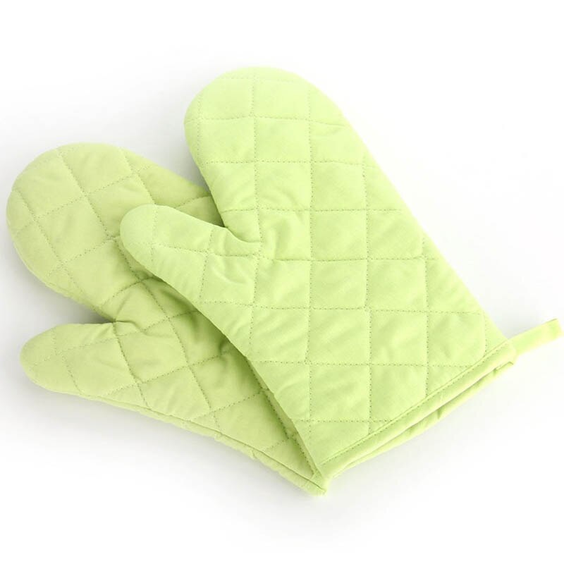 Guante aislante antideslizante resistente al calor, utensilio de cocina para horno microondas, guantes de algodón para hornear, 1 ud.: Verde