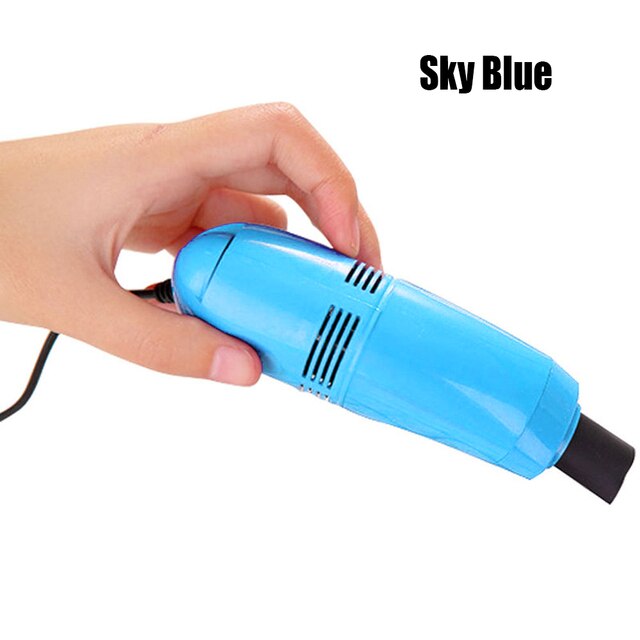 Colorful Mini Computer Vacuum USB Keyboard Cleaner PC Laptop Brush Dust Cleaning Kit Computer Cleaning Accessories: Sky Blue