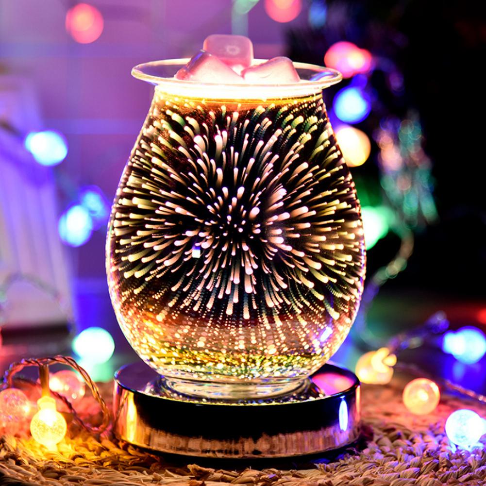 Electric Aromatize Incense Burner 3D Pyrotechnic Touch Control Night Lamp Aroma Wax Melt Machine Aromatherapy Diffuser