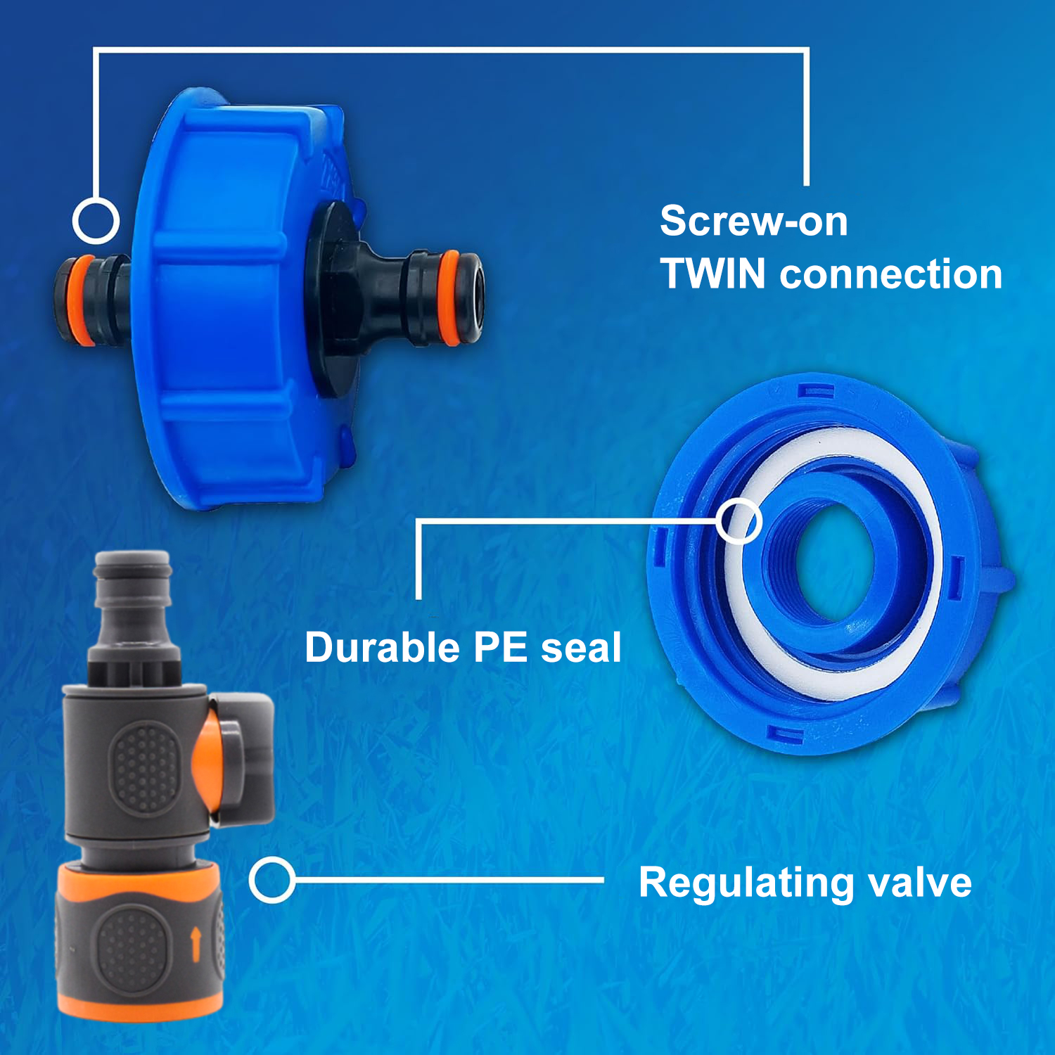 Wassertank-Abfülladapter, Ventil, Wohnmobil, Wohnwagen, Wasseraanschluss, Zubehör, Fülladapter mit Schnellkupplung