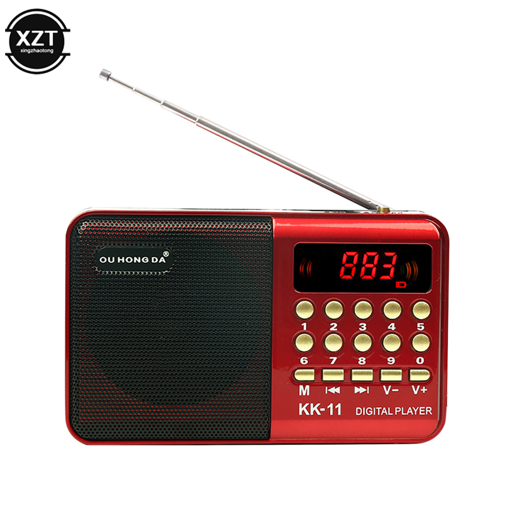 Mini Radio portátil recargable de mano, reproductor de MP3, FM Digital, USB, TF, dispositivos de altavoz, suministros,