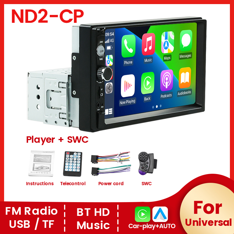 Car Multimedia Player Radio Stereo Player 7 inch For Universal EU Warehouse BT HD Music USB/TF FM Radio Plug And Play All In One: WHITE