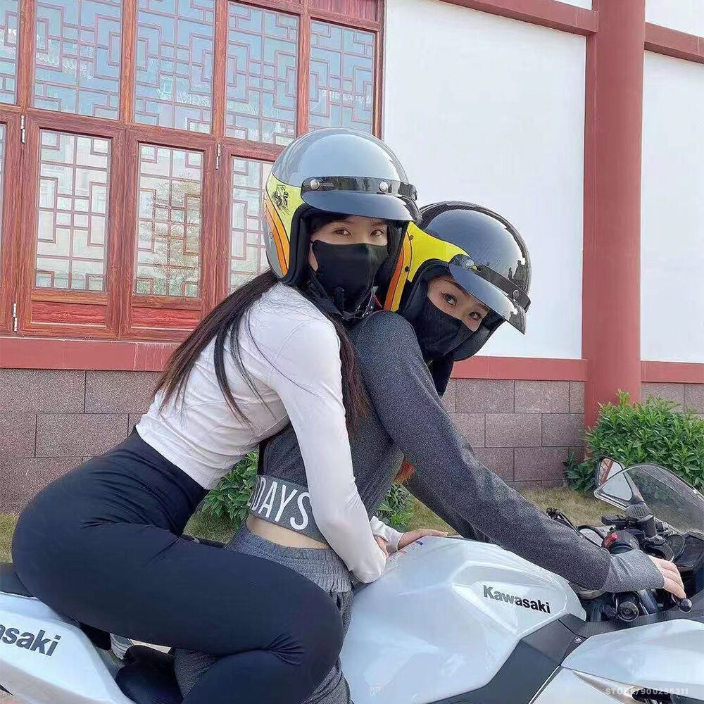 Motorcycle Helmet Retro Half Helmet Summer Four Seasons Men and Women Scooter Biker Motorbike Riding Helmet DOT Certification