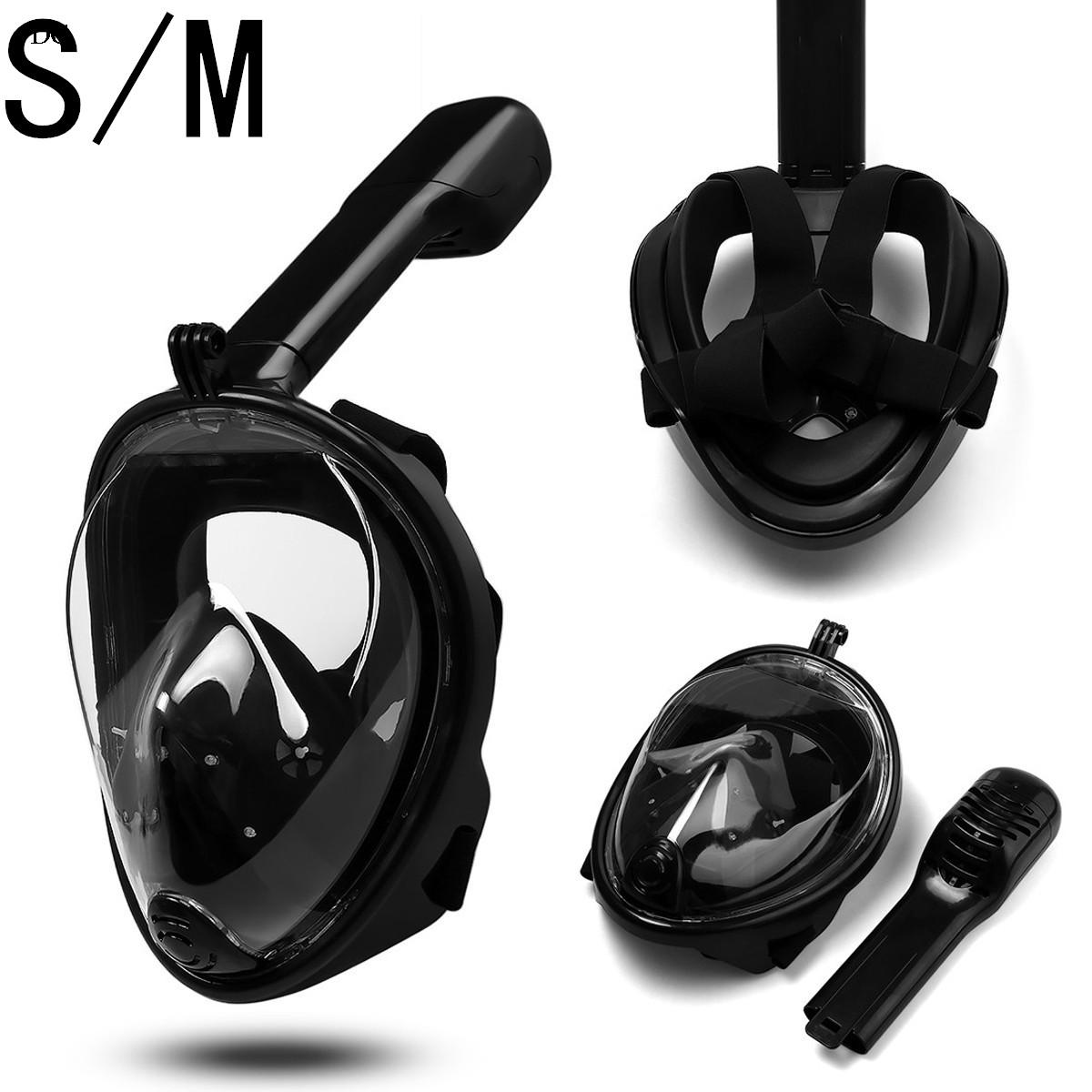 máscara de buceo máscara de buceo subacuática Anti niebla máscara de Snorkel de cara completa mujeres hombres niños natación Snorkel equipo de buceo: N02 S M