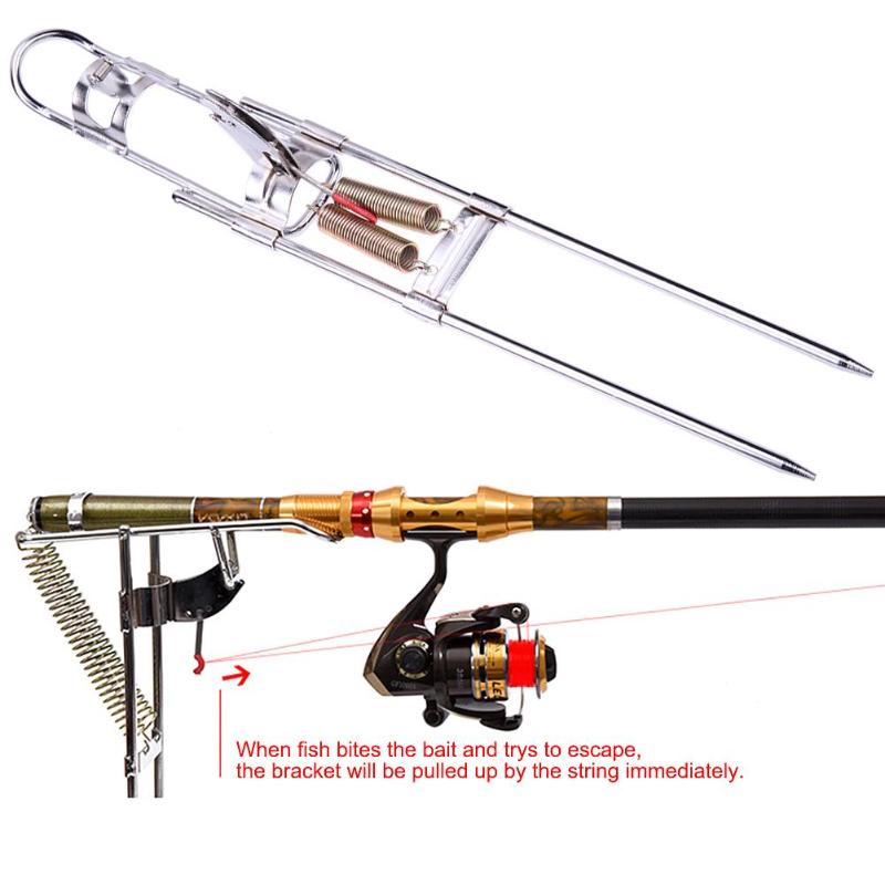 Stainless Steel Automatic Dual Trigger Spring Type Fishing Rod Holder
