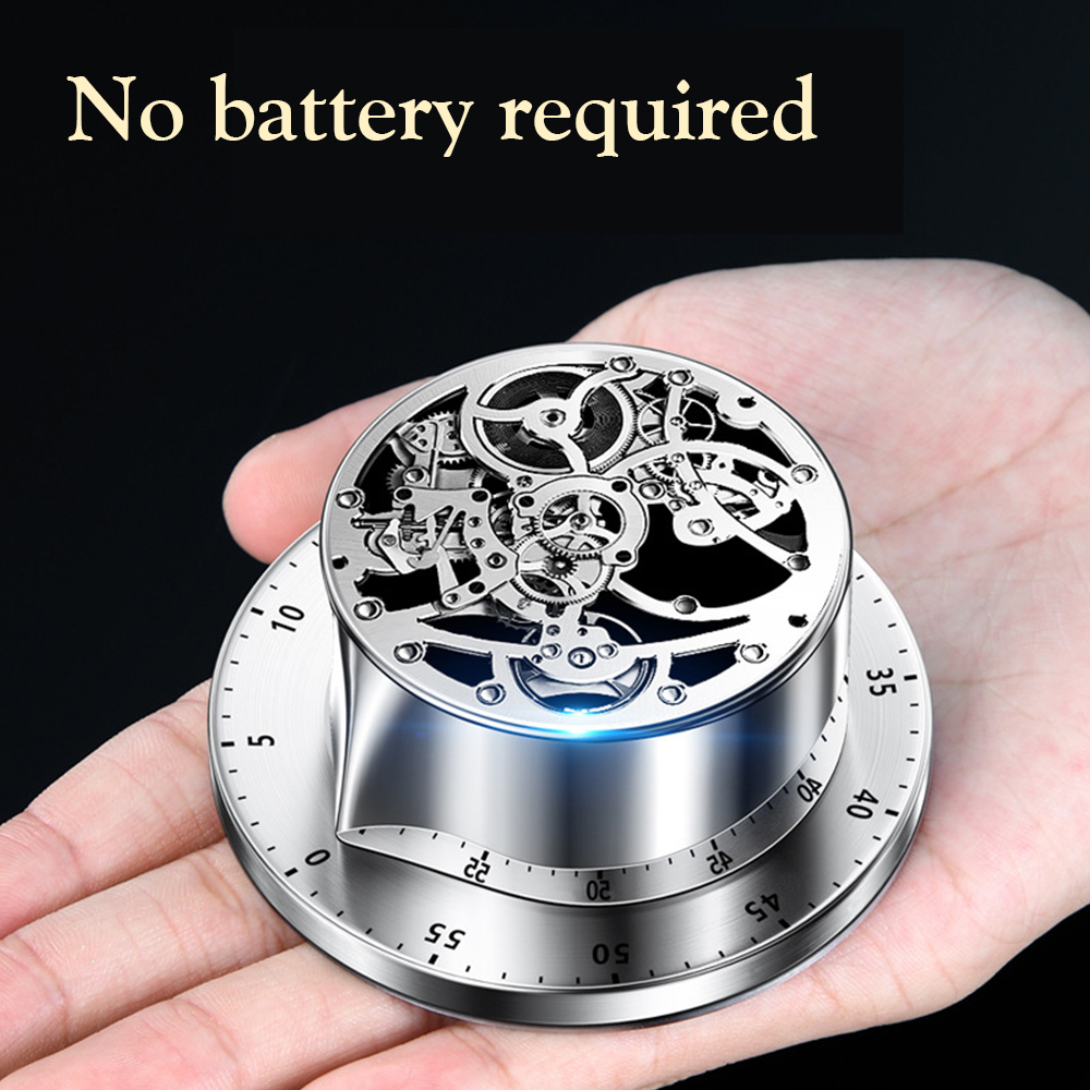 Temporizador de cocina mecánico magnético, reloj de cuenta regresiva de acero inoxidable de 55 minutos para el hogar, la oficina y los lugares públicos