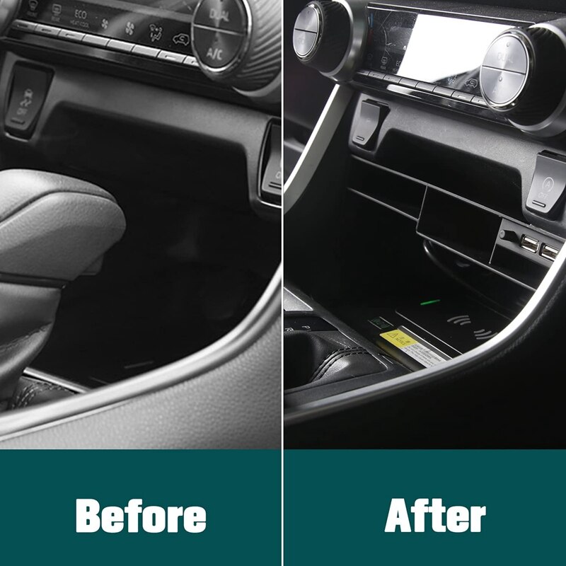 Center Console Organizer for Toyota RAV4 Accessories, Tray Insert Divider Storage Box with 2 USB Ports