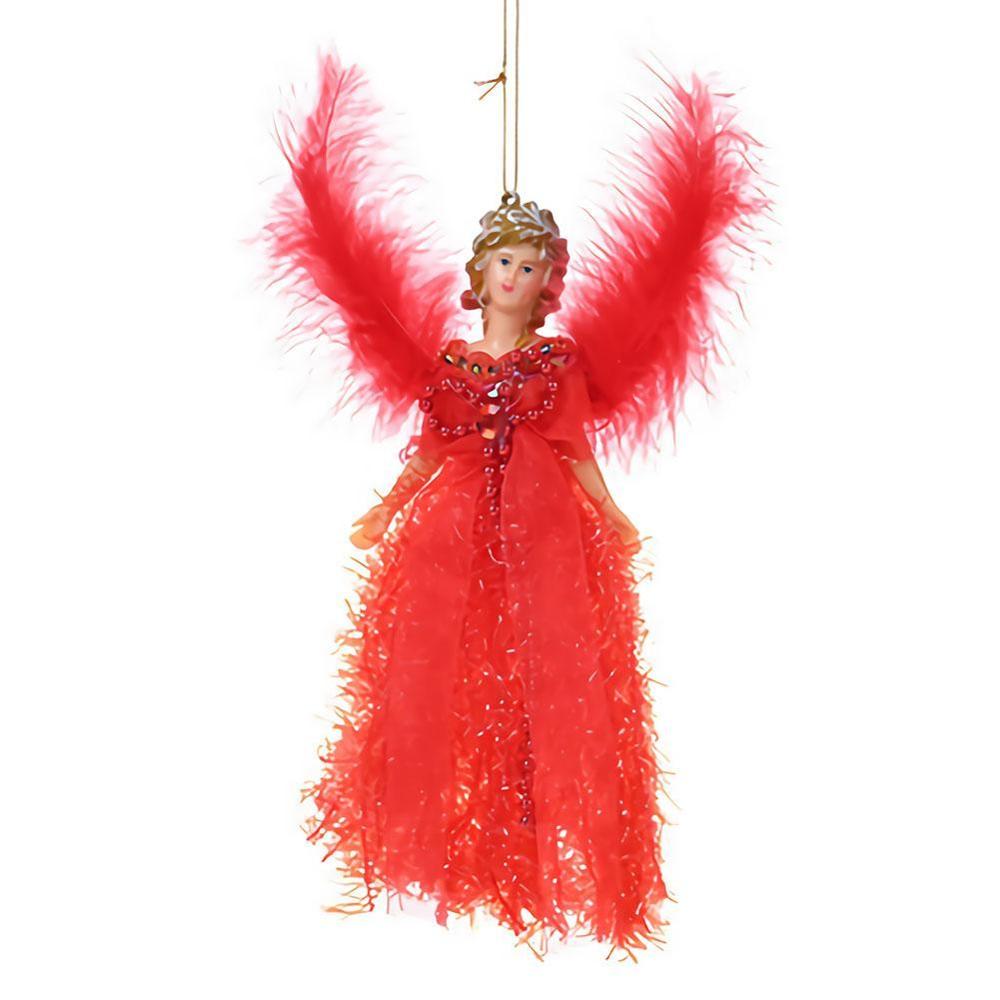 Christmas Plush Standing Angel Pendant Tabletop Ornaments For home Use Decorate Table Top Christmas Tree: Red