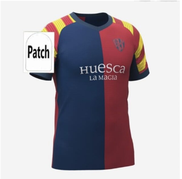 21 22 SD Huesca casa camiseta de fútbol de hombre 2022Day de Aragón Ki Sergio Gómez, J Pulio Insua Okazaki.: Bleu foncé / XL