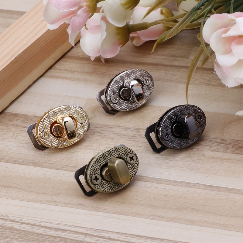 Egg Shape Bag Twist Lock Accessories Oval Handbags Case Alloy Catch Buckle DIY 4 Color Small Bag Clasp