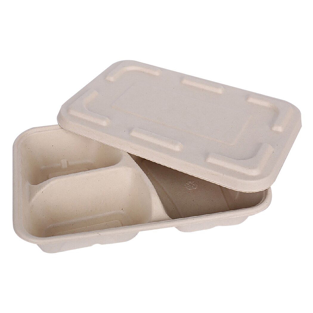 50PCS Paper Food Container 3-Compartment Food Packing Box Meal Prep Container Disposable Meal Prep Containers Food Takeout Boxes: 2