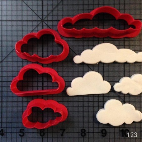 Custom Made 3D Printed Cookie Cutter Rainbow And Set Of Clouds Fondant Cookie Cutters Fondant Cupcake Mould Cake Decorating Tool: clouds 5 inch