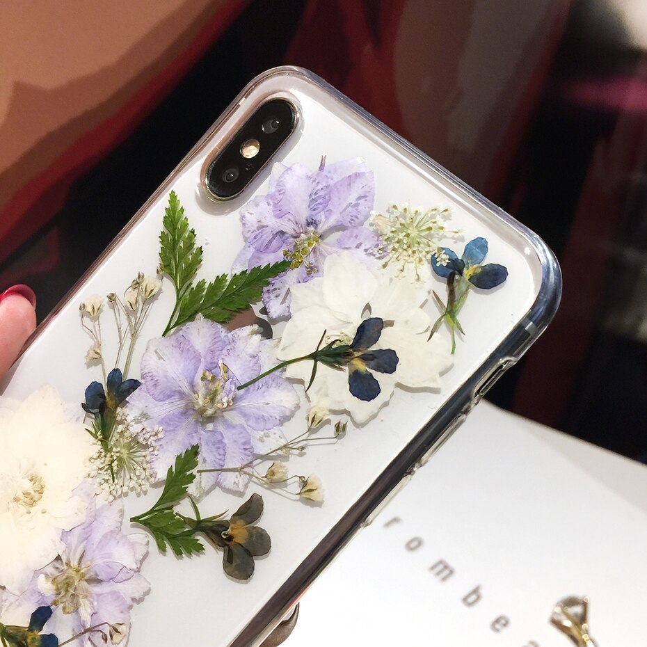 Qianliyao Reale Secchi Fiori Cassa Del Telefono Per Samsung Galaxy A10 A20 A30 A30S A40 A50 A70 A51 A71 Custodia Morbida trasparente Della Copertura Floreale