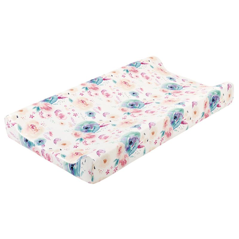 Baby Changing Pad Cover Floral Print Fitted Crib Sheet Infant or Toddler Bed Nursery Unisex Diaper Change Table Sheet D5QA