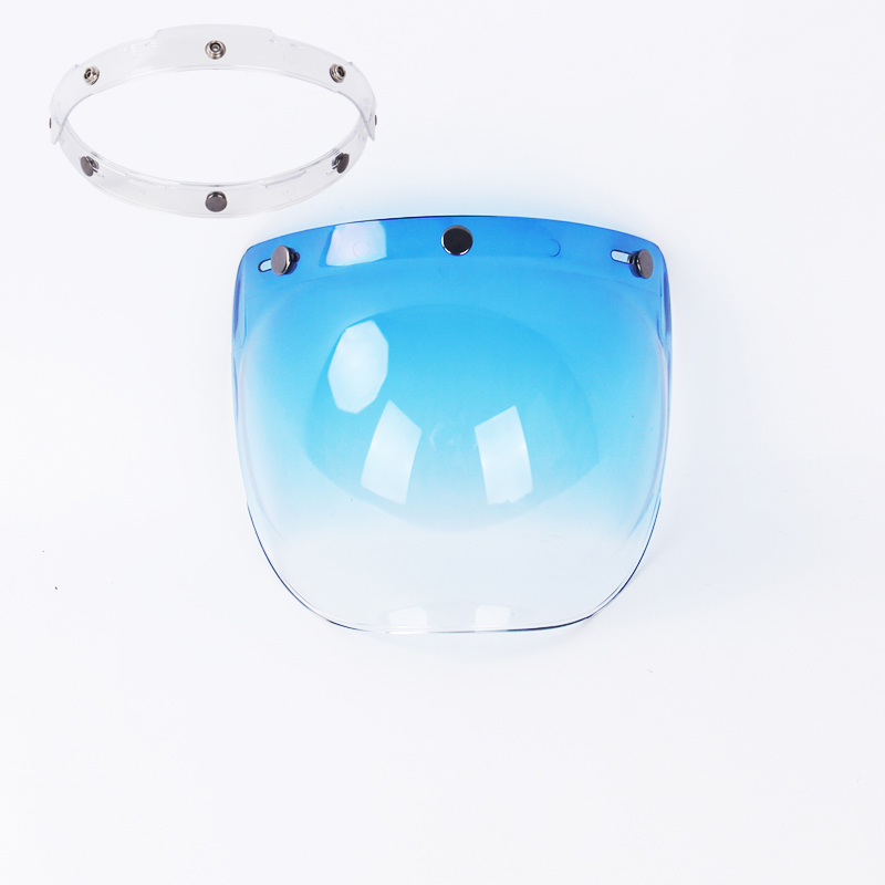 Visera para casco de cara abierta, cascos de motocicleta, viseras de burbujas abatibles hacia arriba, lente Capacete, accesorios para casco de motocicleta: Plata