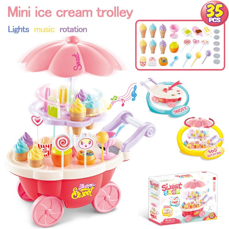 Simulation Süssigkeit Musik Eis freundlicher vorgeben Spielen Spielzeug Mini drücken-Auto Spielzeug Früer Bildung Spielzeug Zufalls Farbe: 35