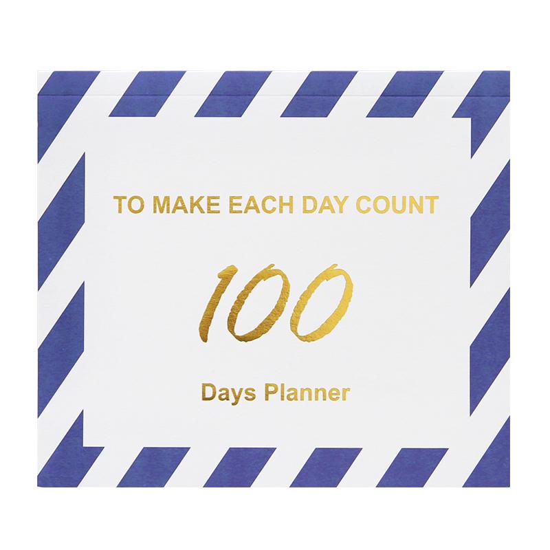100 Dagen Planner Student Week Plan Notebook Countdown Honderd Dagen Plan Te Leren Briefpapier Schema Boek: Roze