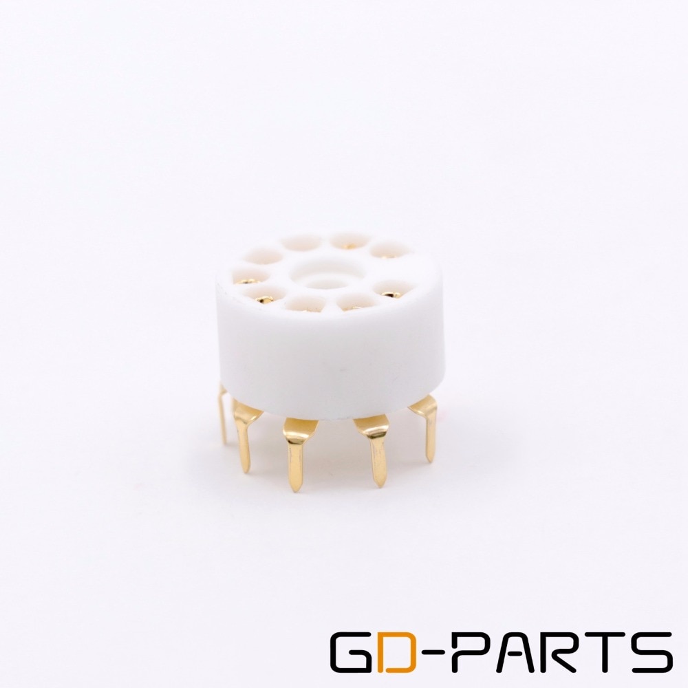 Miniature 9pin Ceramic Vacuum Tube socket for 12AX7 12AU7 ECC82 ECC83 PCB mount 2PCS