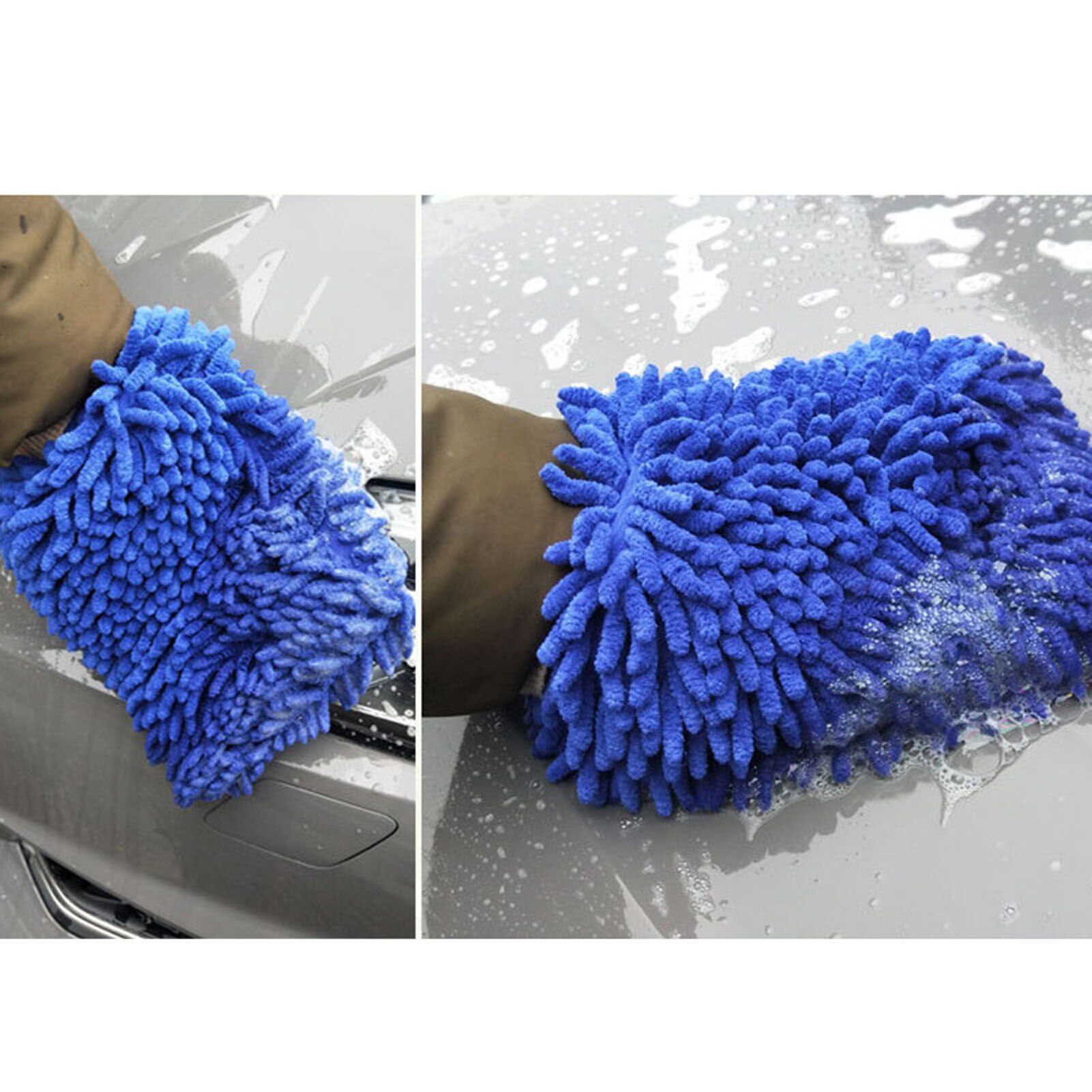 Uds de microfibra guante para lavado de coche herramienta de limpieza de cepillo de limpieza cepillo de detallando lavado de coche guante para lavado de coche esponja