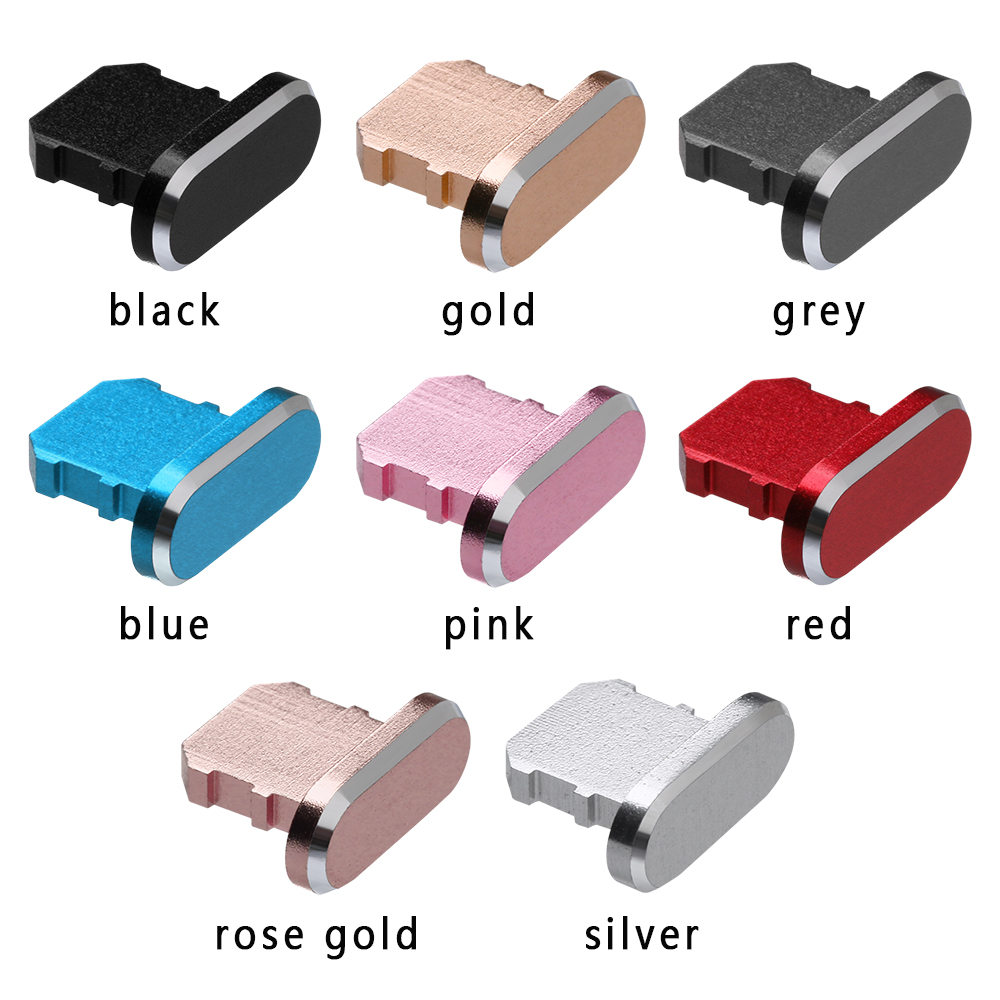 1Pcs Colorful Metal Anti Dust Charger Dock Plug Stopper Cap Cover For iPhone X XR Max 8 7 6S Plus Cell Phone Accessories