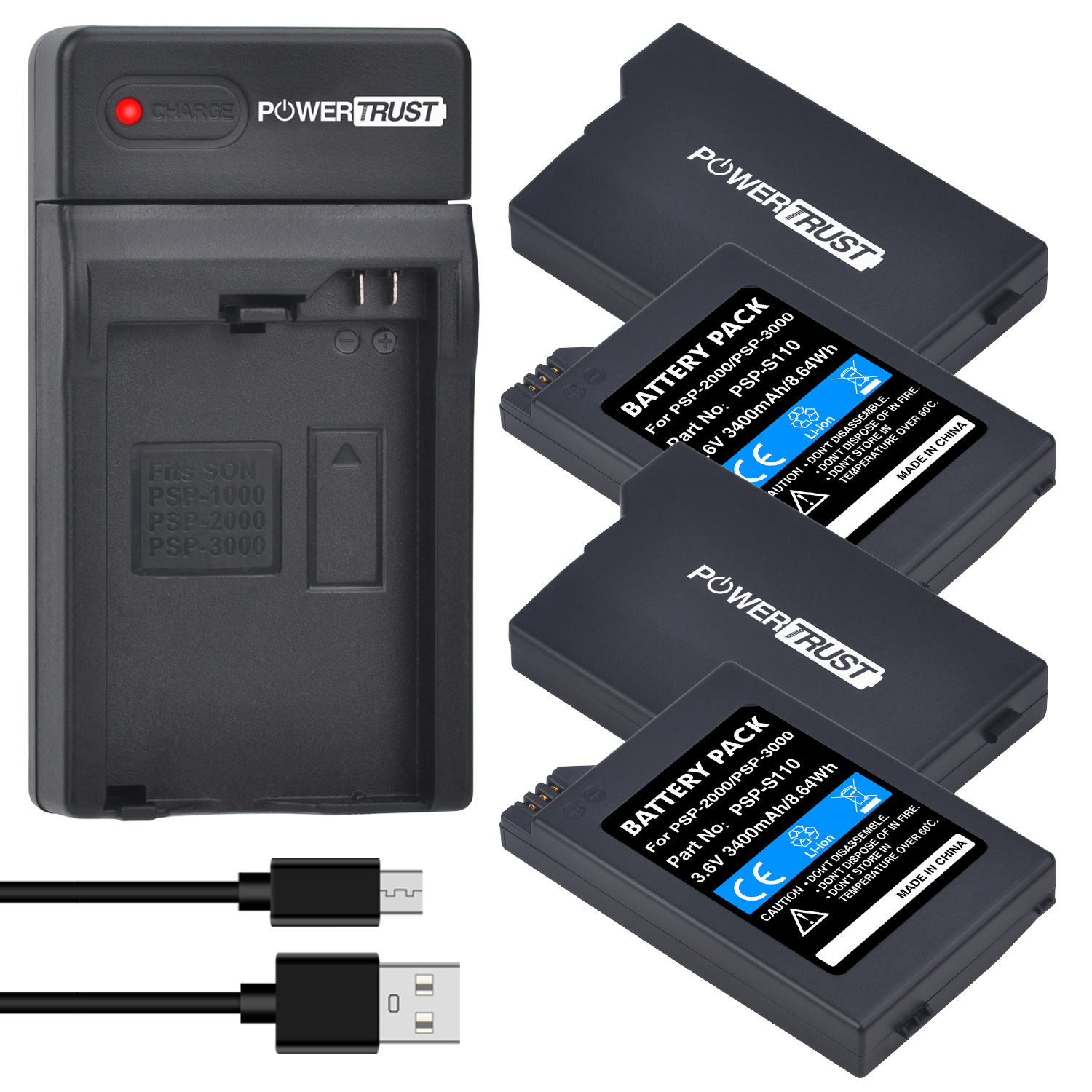 Batteria 2400mAh PSP-2000 PSP-3000 per Sony PSP2000 PSP2001 PSP2002 PSP2003 PSP2004 PSP2005 PSP2007 PSP2008 PSP3000: BIANCO