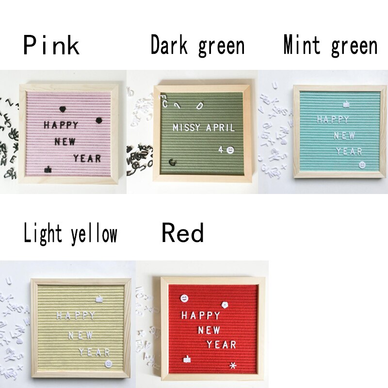 Beautiful Felt Letter Board Wooden Frame Changeable Symbols Numbers Characters Message Boards for Home Office Hogard