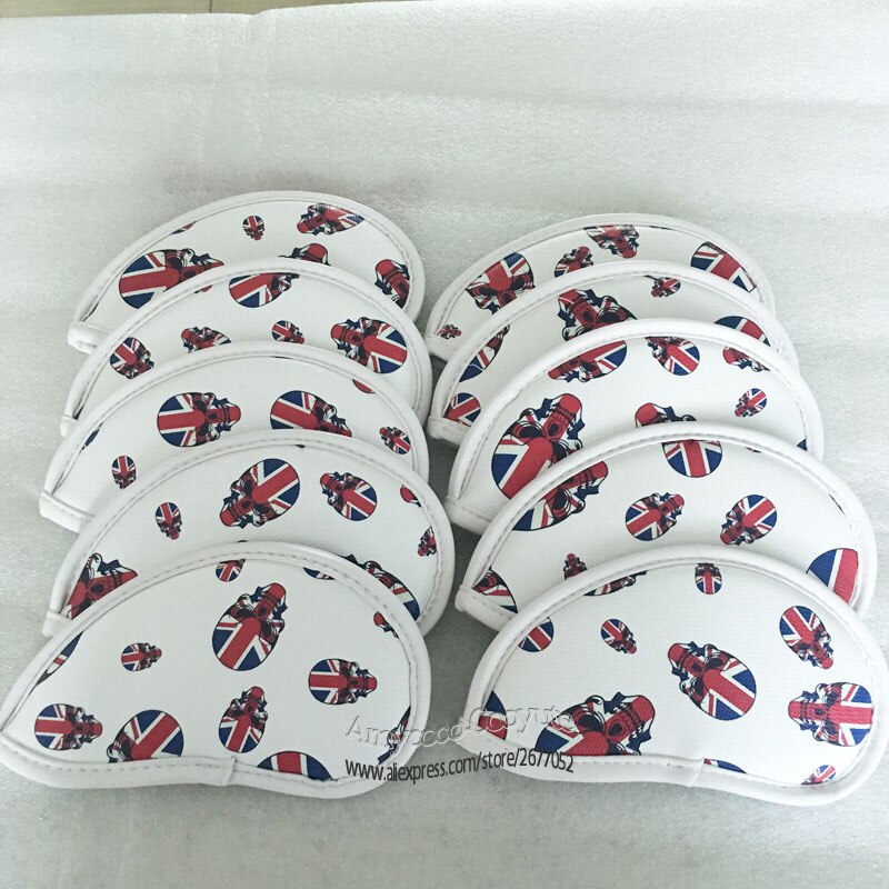 Cooyute unisex schedel golfijzers hoofdbedekking golf hoofdbedekking schedel witte golfclubs hoofdbedekking