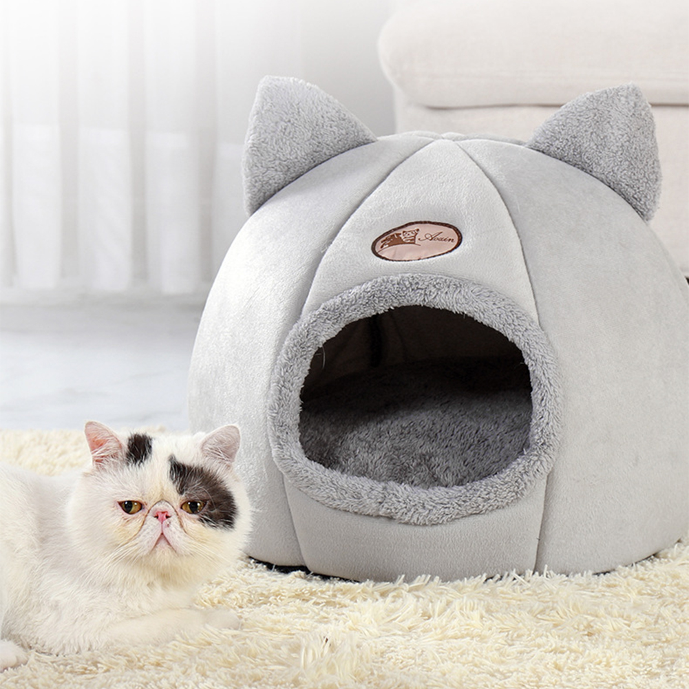 Cama cómoda para dormir profundamente en invierno para gato, cesta pequeña para casa de perro, productos para mascotas, tienda de campaña acogedora, cueva, cama para interior, novedad